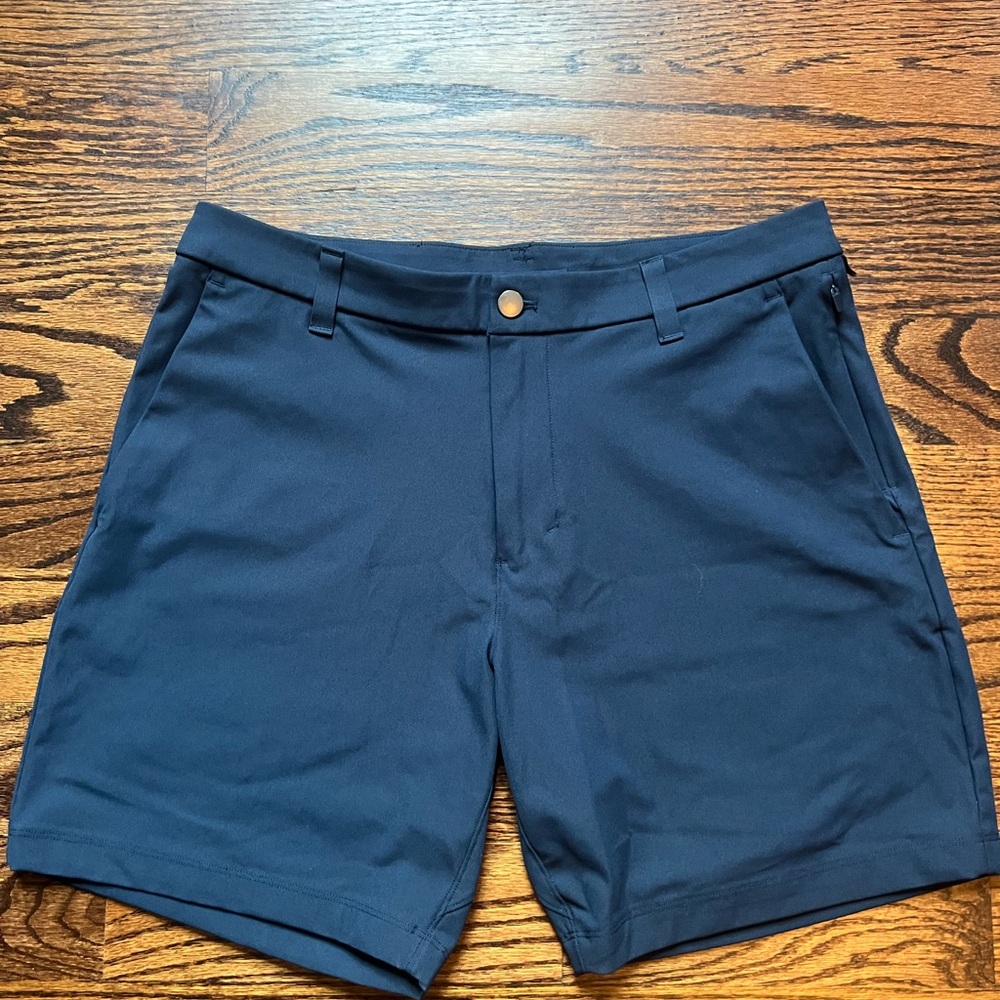 Lululemon Athletica Blue Flat Front Shorts